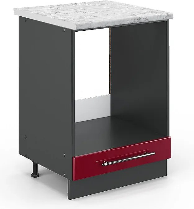 Szafka kuchenna bordowa czerwień wysoki połysk 60x60x82 fame-line