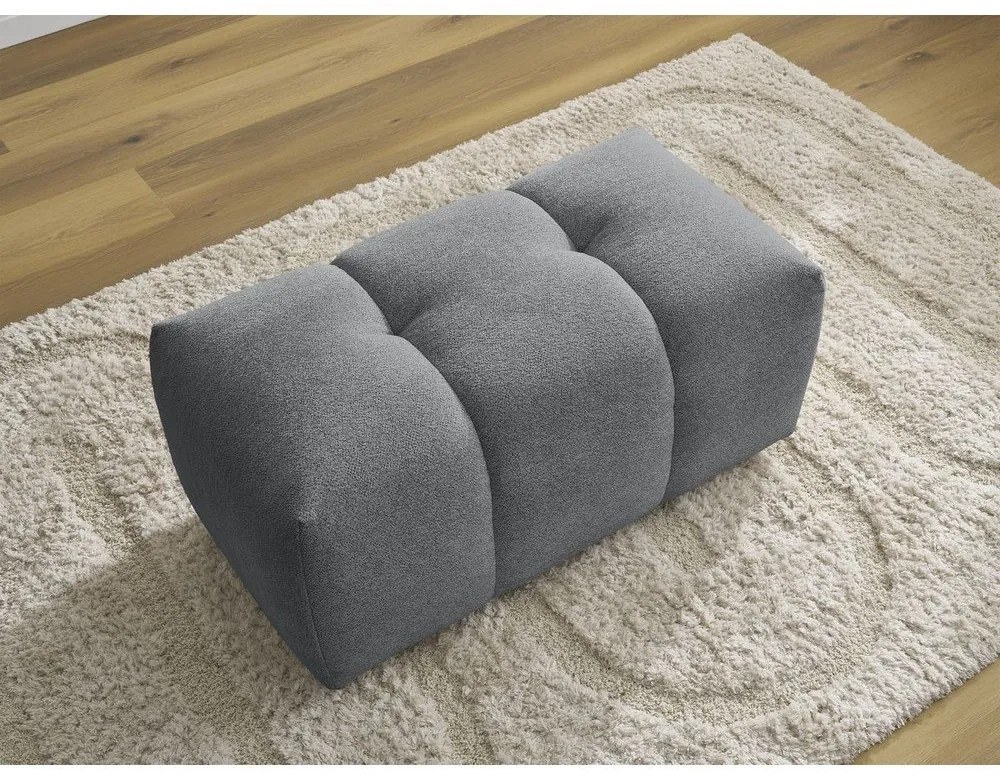 Szary podnóżek z tkaniny szenilowej Roxelane – Bobochic Paris