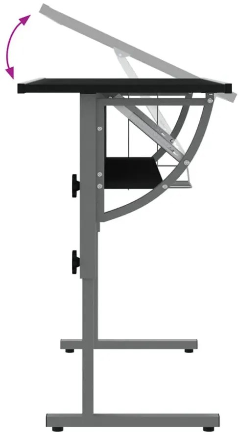 Czarno-szare wysokie biurko z regulowanym blatem H9-P25