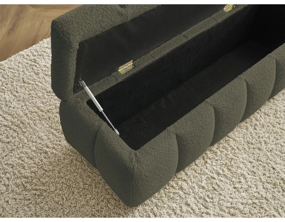 Zielona ławka z materiału bouclé Mont Blanc – Bobochic Paris