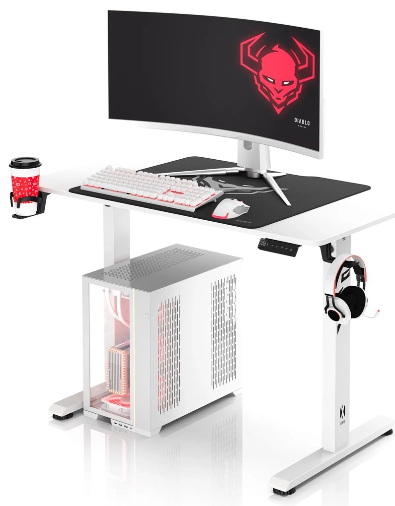 Biurko z regulacją wysokości Diablo X-Tensio 1100 białe