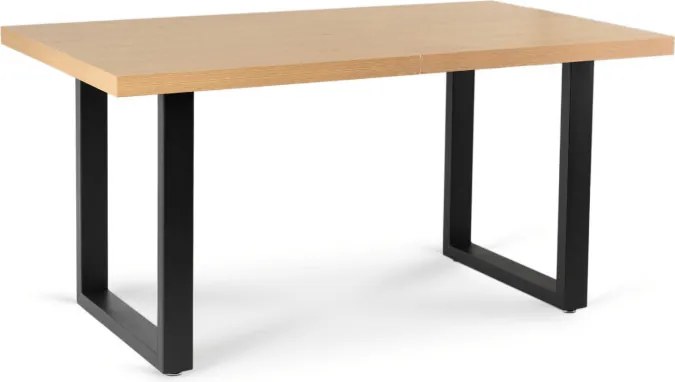 Stół Prostokątny Rozkładany EDWIN 160-260 cm Dąb Złoty/Czarny do Jadalni Nowoczesny Loft