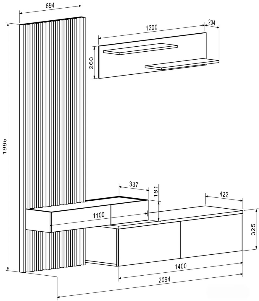 Komplet nowoczesnych mebli G4-W93