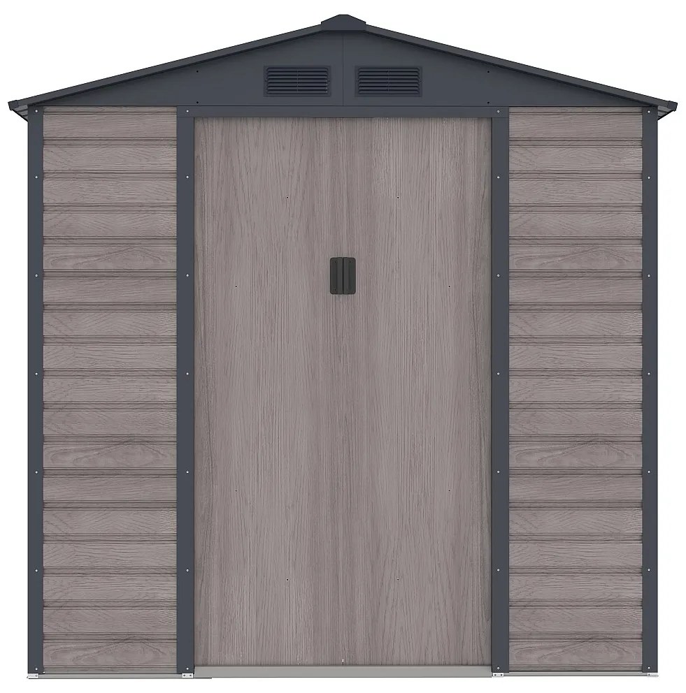 Metalowa wiata ogrodowa z ocynkowanej stali imitującej szare drewno 2,79 m² - ADELMO