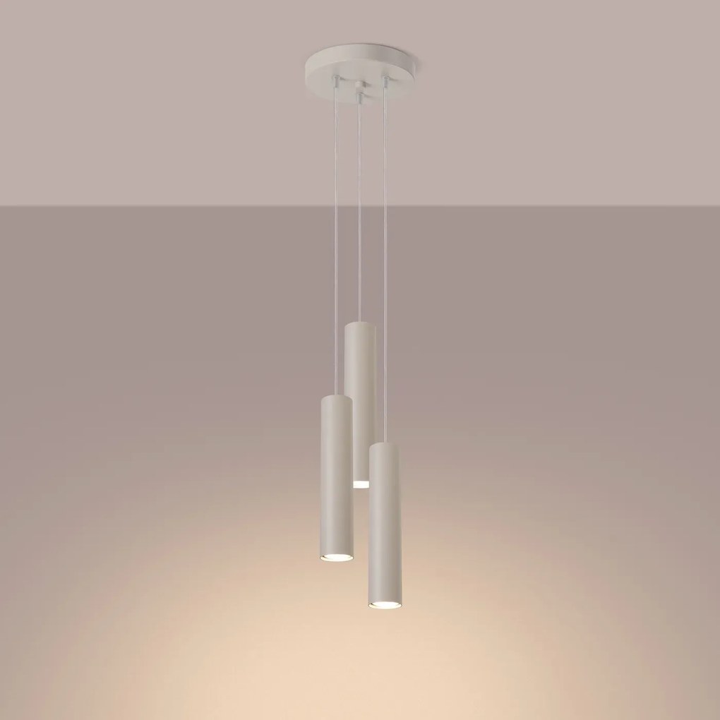 Lampa wisząca LAGOS 3P beżowa SOLLUX LIGHTING