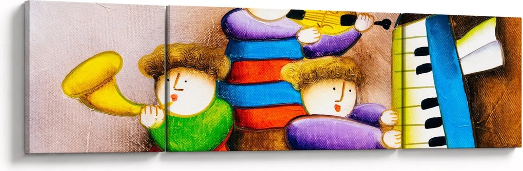 Obraz - Muzycy, malarstwo (170x50 cm)