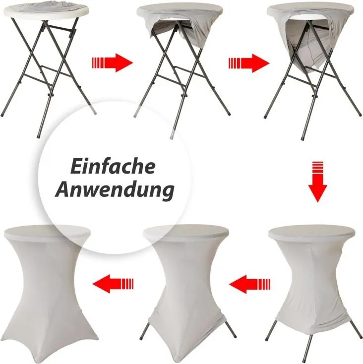 Elastyczny pokrowiec na stół koktajlowy 80x110 cm jasnoszary