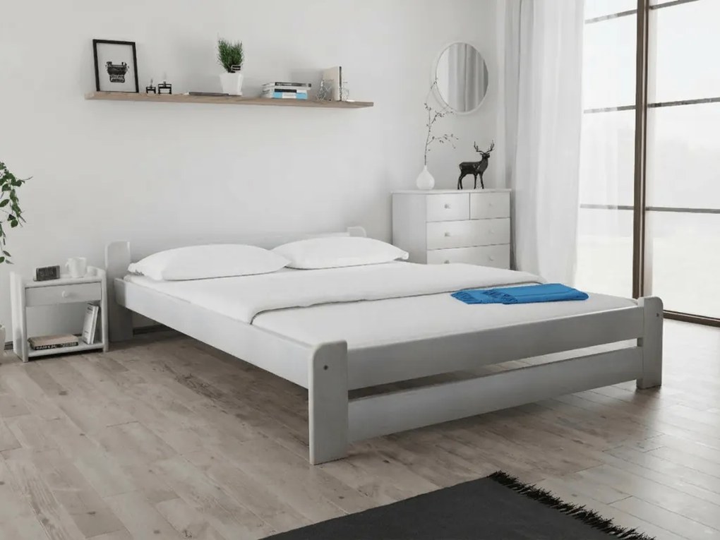 Łóżko Emily 160 x 200 cm, białe Stelaż: Ze stelażem listwowym rolowanym, Materac: Materac Deluxe 10 cm