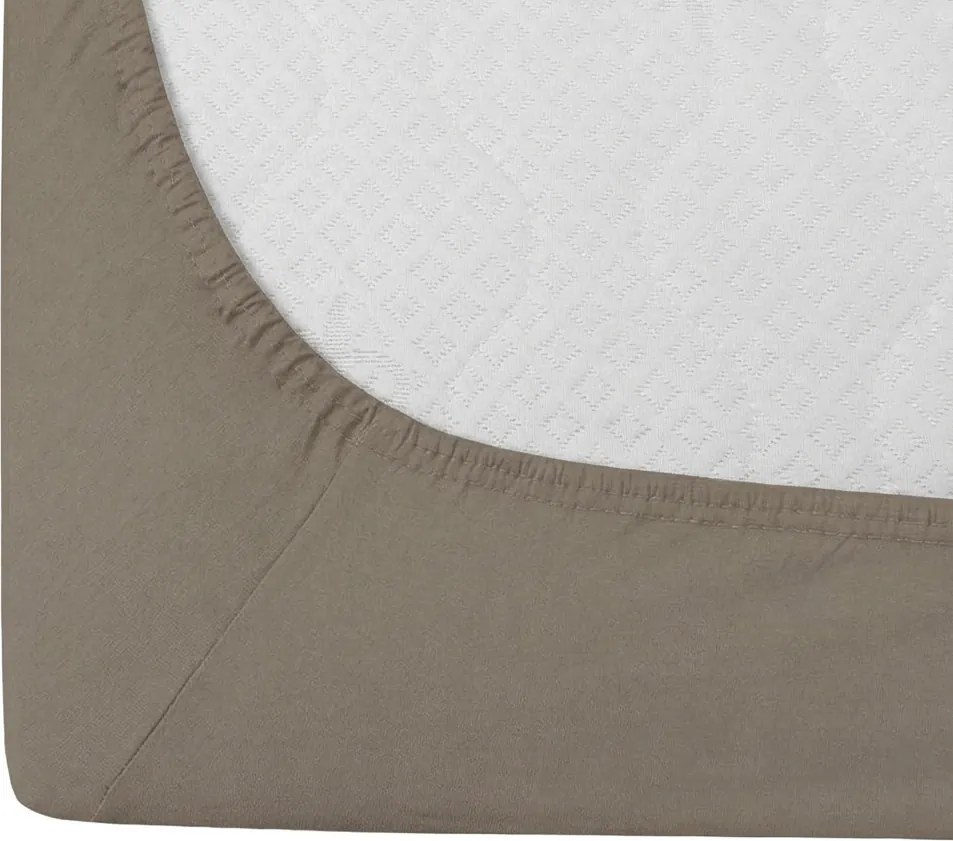 PrzytulneMieszkanie.pl Bawełniane prześcieradło z gumką STANDARD 90 x 200 cm brązowe
