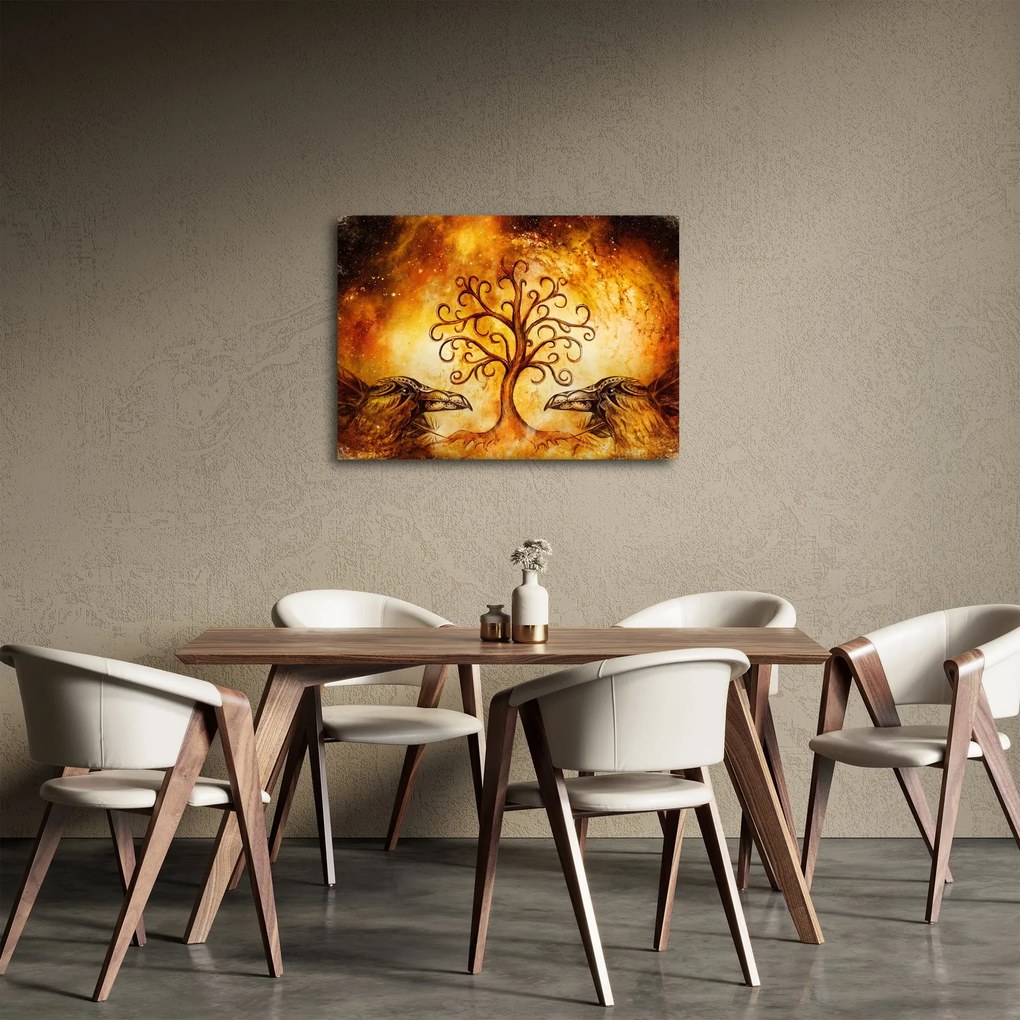 Naturalny abstrakcyjny obraz drzewa (70x50 cm)