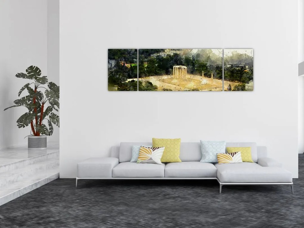 Obraz - Świątynia Zeusa, Ateny, Grecja (170x50 cm)