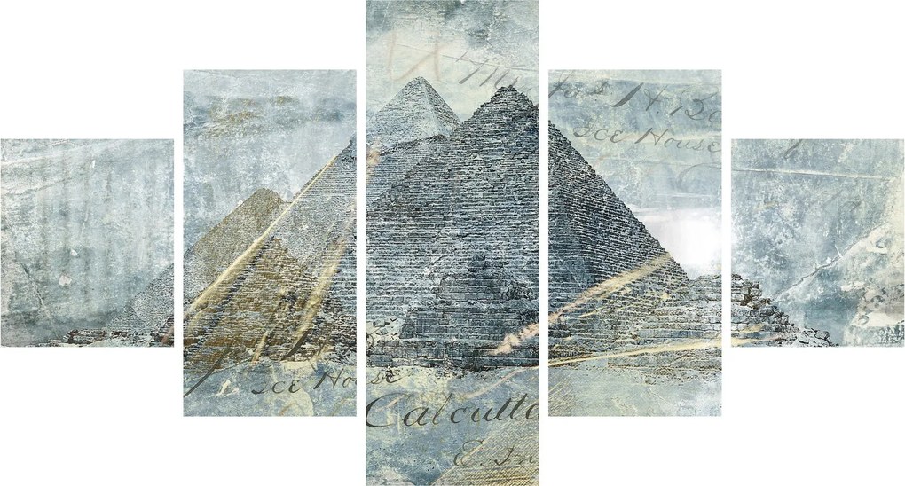 Obraz - Piramidy w niebieskim filtrze (125x70 cm)