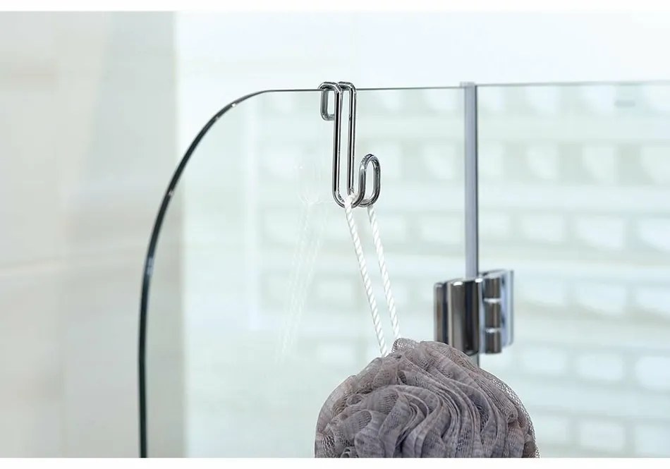 AQUALINE 37020 wieszak na zasłonę prysznicową, srebrny