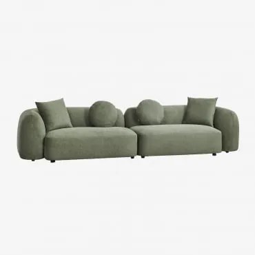 2-częściowa Sofa Modułowa W Tkaninie Coco Szenilowej Szenil Sage Green - Sklum