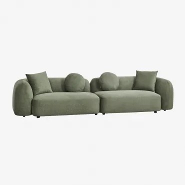 Sofa Modułowy 2-częściowy Z Tkaniny Chenille Coco Szenila Szałwiowa Zieleń - Sklum