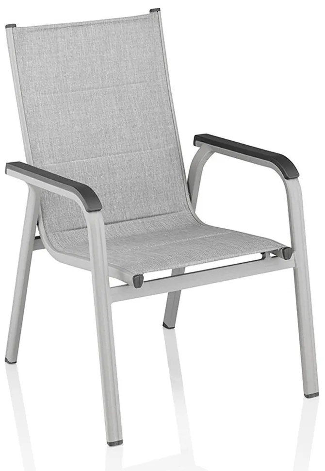 Krzesło ogrodowe aluminiowe Basic Plus Padded srebrno-jasnoszary KETTLER