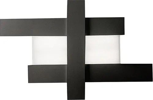 Nowoczesny design, 40W, czarna lampa ścienna LED - geometryczna konstrukcja stalowa, ciepłe światło 3000K, 2620lm, szerokość 84cm, IP20