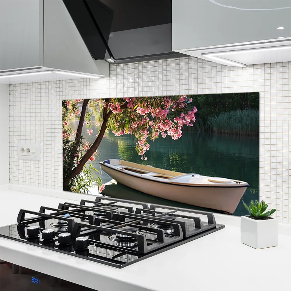 Szkło Ozdobne do Kuchni Łódka Pod Rozłożystym Drzewem