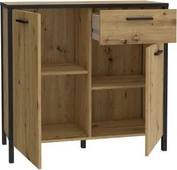 Dwudrzwiowa komoda z szufladą loft Kirikus 223