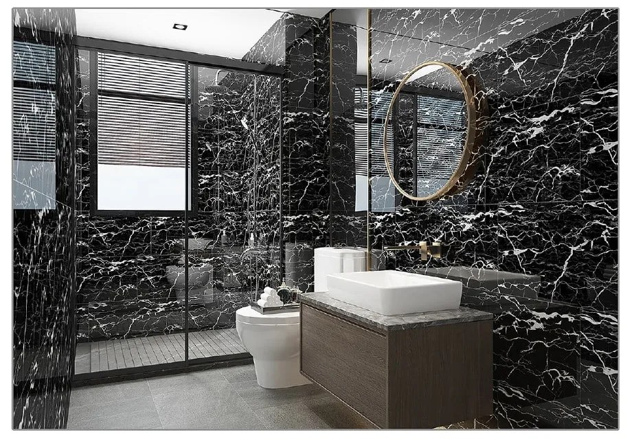Płytki samoprzylepne na ścianę zestaw 6 szt. 60x30 cm Nero Marquina – SP TREND
