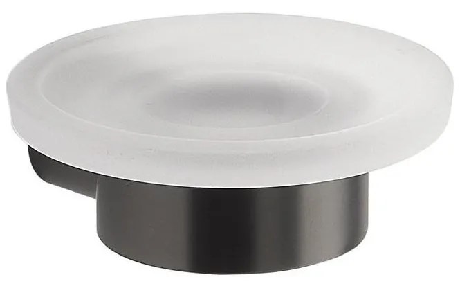 Gedy - Mydelniczka ścienna PIRENEI mleczne szkło/metaliczny szary