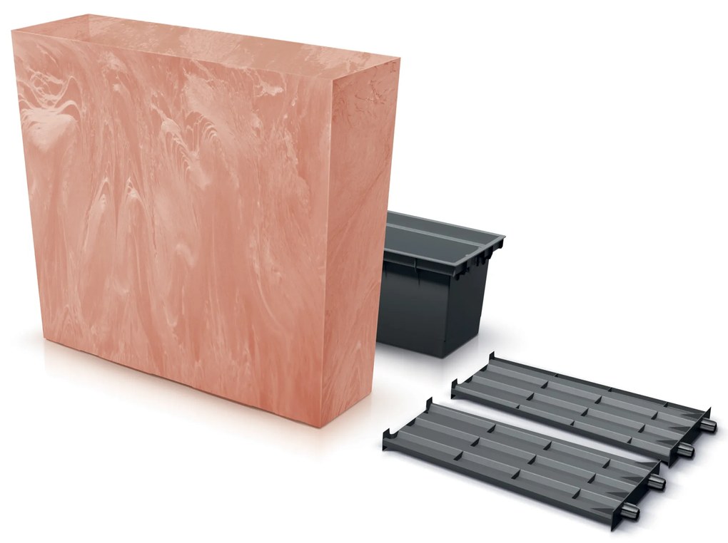 Donica ogrodowa z wkładem Urbi Beton Effect 77 x 23,5 x 68,5 cm terakota PROSPERPLAST