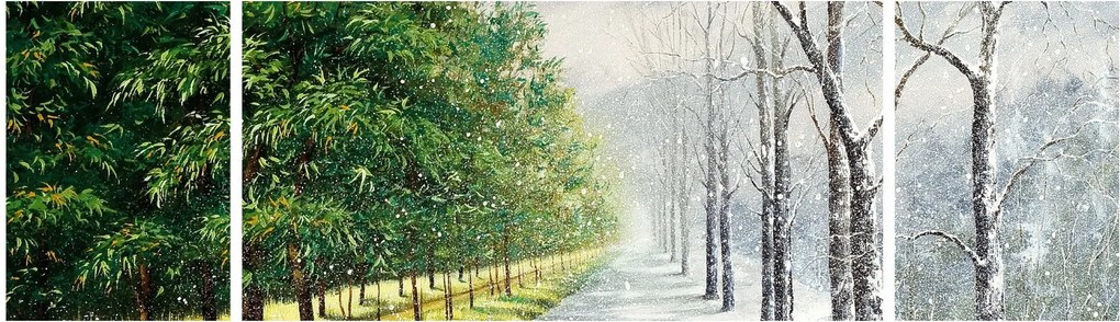 Obraz - Zima kontra lato (170x50 cm)