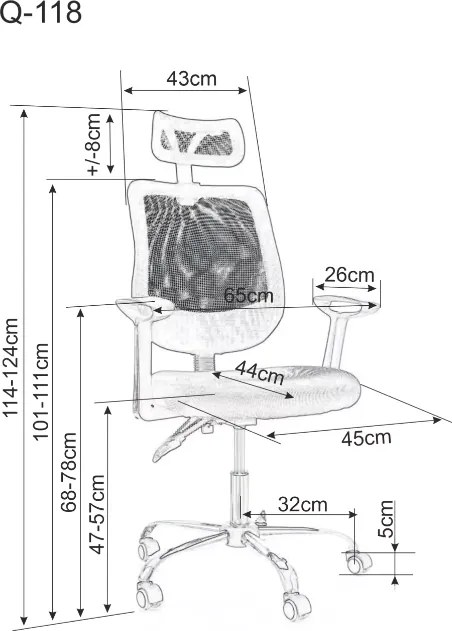 Czarny fotel biurowy FLEXISEAT Q-118RC