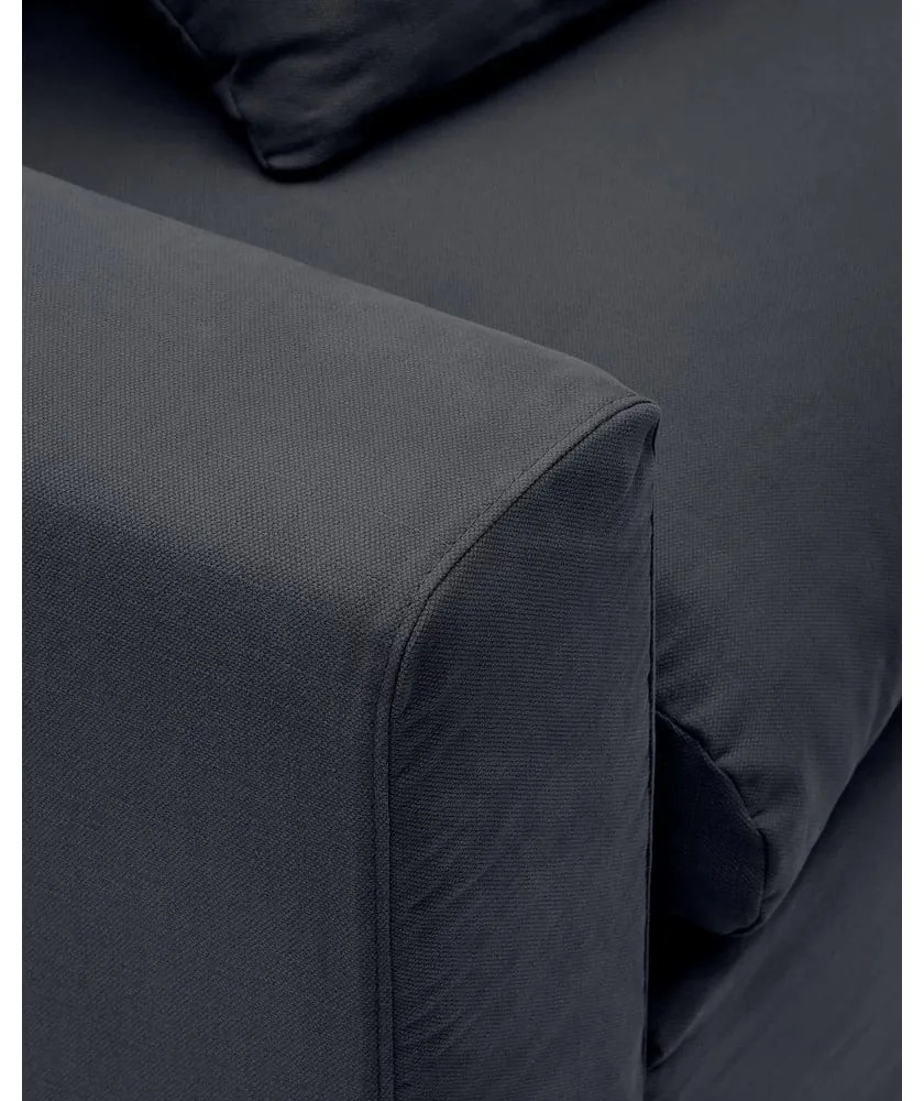 Antracytowy lniany fotel Nora – Kave Home