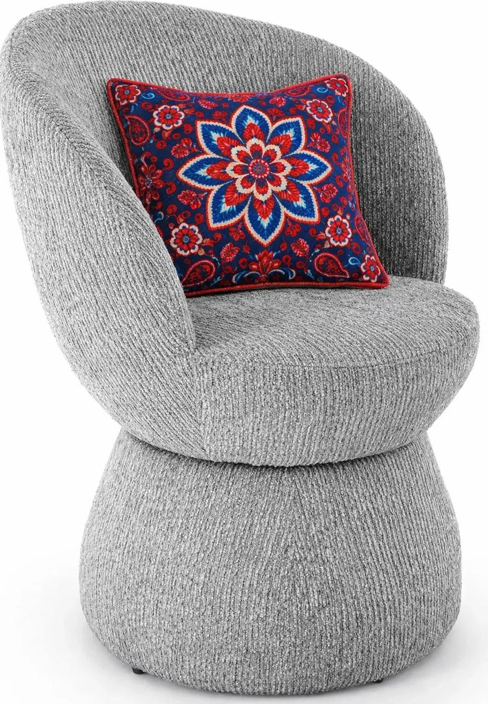 Szare tapicerowane krzesło obrotowe - Liro