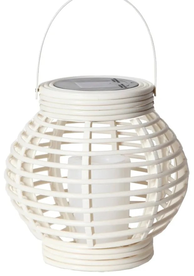Biały solarny lampion LED odpowiedni na zewnątrz Star Trading Rotang, wys. 16 cm