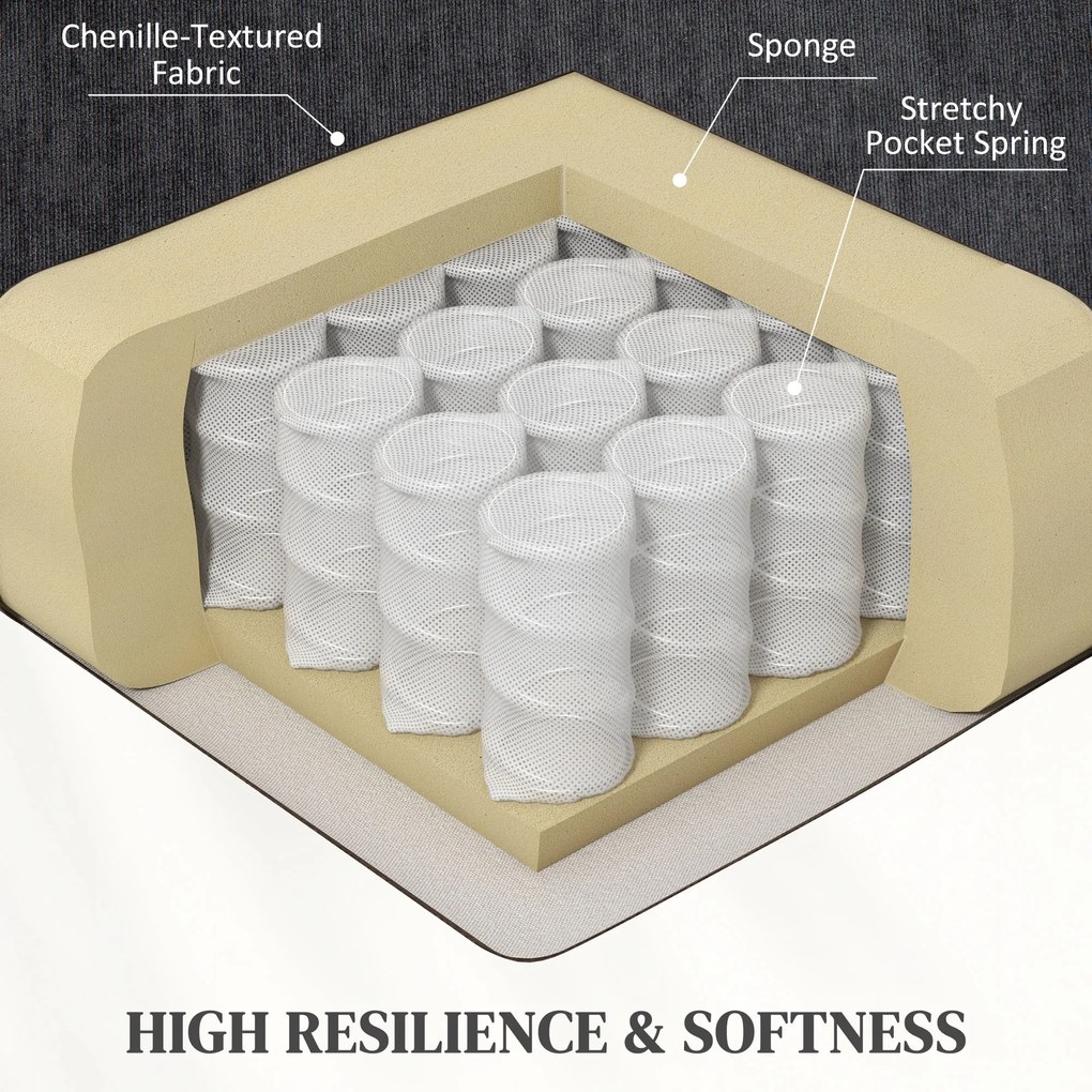 HOMCOM Elektryczny Fotel Powstańczy z Masowaniem i Podgrzewaniem, Złączami USB, Uchwytami na Kubki, Ciemnoszary