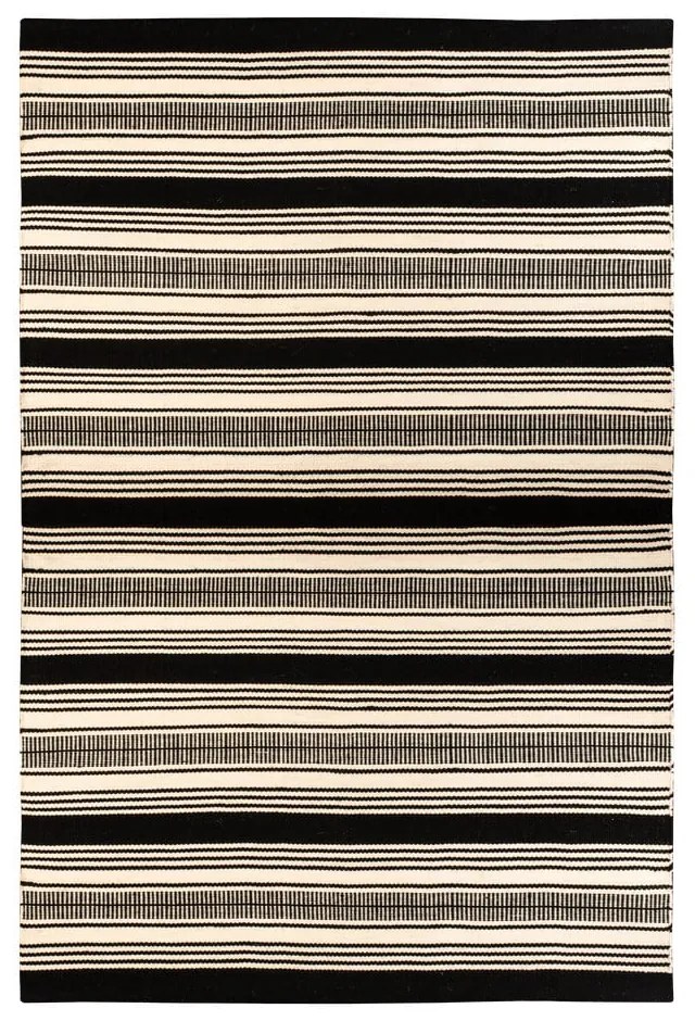 Czarno-biały dwustronny zewnętrzny dywan z tworzywa z recyklingu Green Decore Zambezi, 80x180 cm