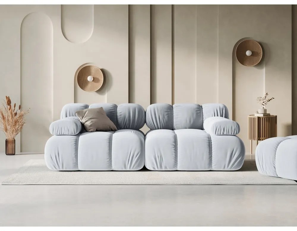 Jasnoniebieska aksamitna sofa 188 cm Bellis – Micadoni Home