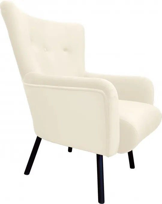 Fotel TULIP tkanina Welur noga metalowa Uszak luksusowy komfort salonu : Kolor nogi - Czarna, Kolor tkaniny - VELVET - MG50