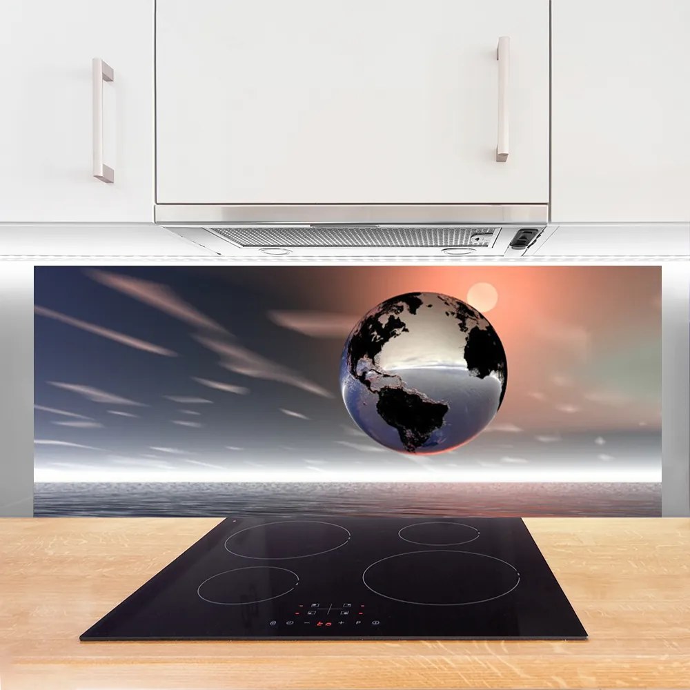 Panel Szklany do Kuchni Artystyczna Wizja Planety Ziemia