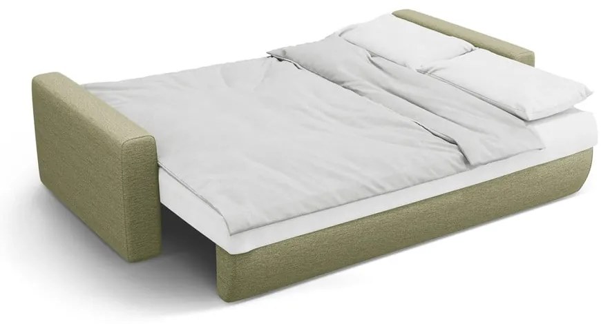 Zielona rozkładana sofa ze schowkiem 238 cm Belfast – Cosmopolitan Design
