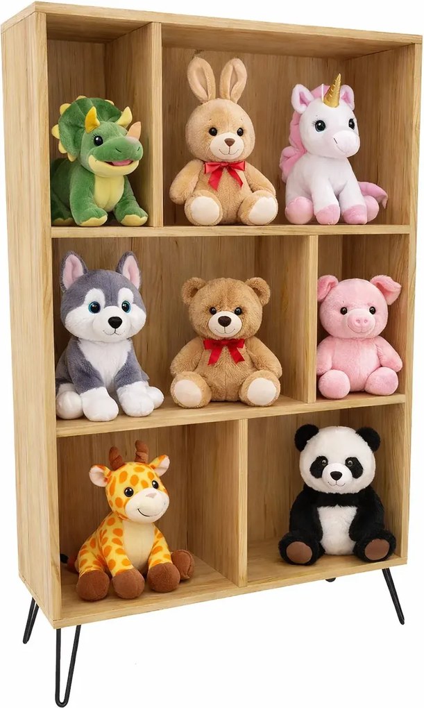 Industrialny regał na zabawki dąb craft P2-M66