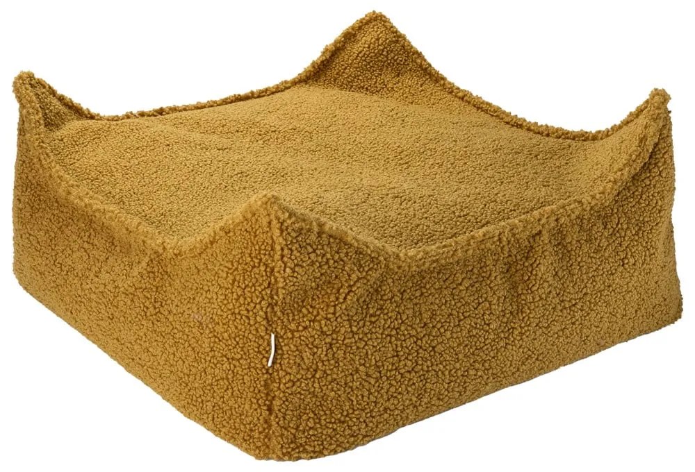 Brązowy dziecięcy worek do siedzenia z materiału bouclé Square – Wigiwama