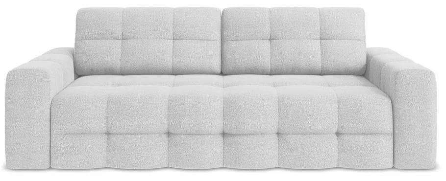 Jasnoszara rozkładana sofa z materiału bouclé 255 cm Milu – Makamii