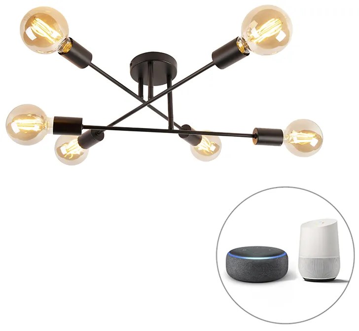 Inteligentna lampa sufitowa czarna 6-świateł z Wi-Fi G95 - SydneyPrzemysłowy Oswietlenie wewnetrzne