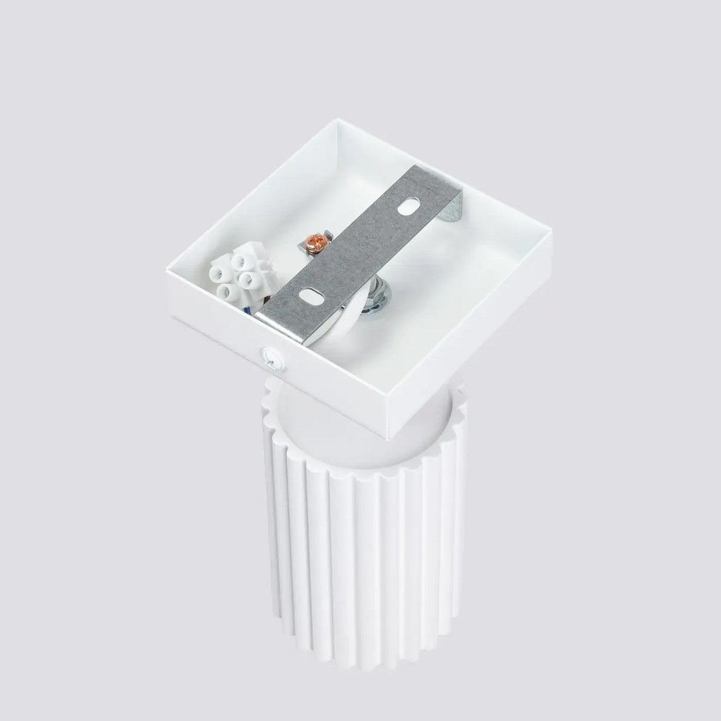 Kinkiet KARBON biały ryflowany z regulowanym kloszem SOLLUX  LIGHTING