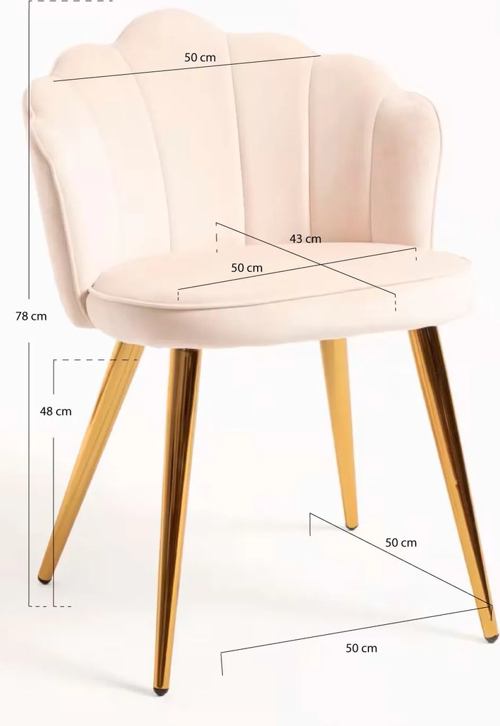 Krzeso Blume w kolorze zotym, aksamitne