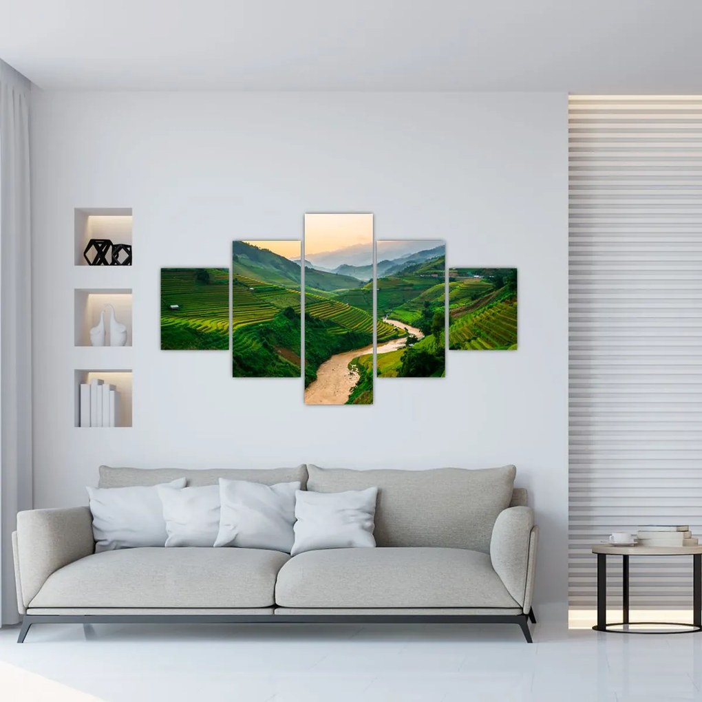 Obraz - Tarasy ryżowe II. (125x70 cm)