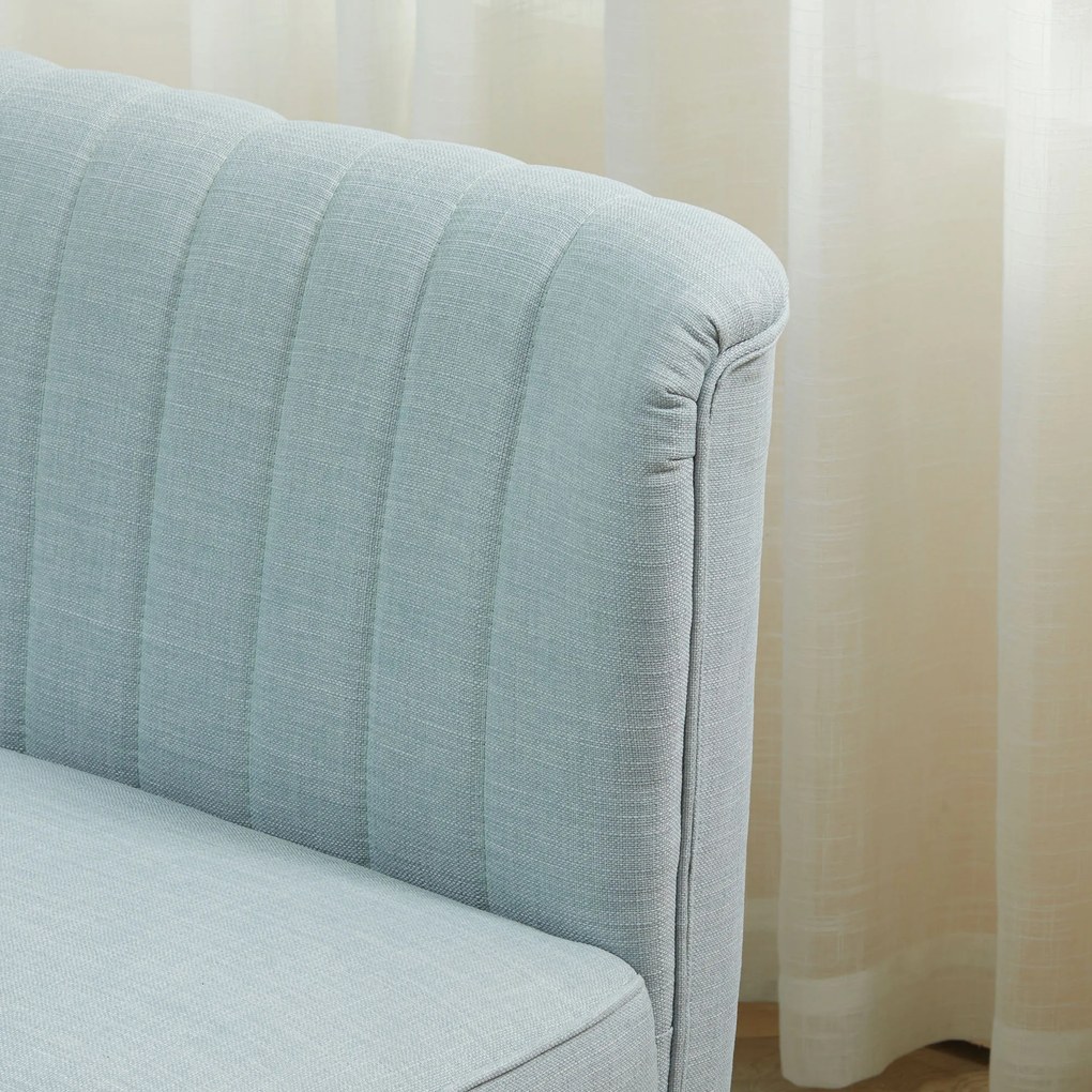 HOMCOM 2-osobowa sofa kanapa tapicerowana meble wypoczynkowe szeroka jasnozielona | Aosom PL