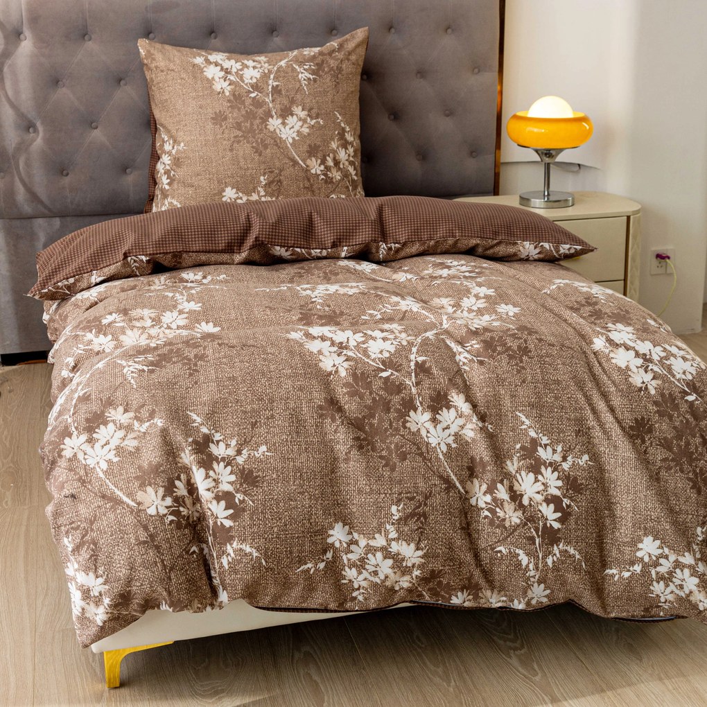 PrzytulneMieszkanie.pl PrzytulneMieszkanie.pl Pościel z mikroflanelu BRONIVA brązowe Rozmiar pościeli: 70 x 90 cm | 140 x 200 cm