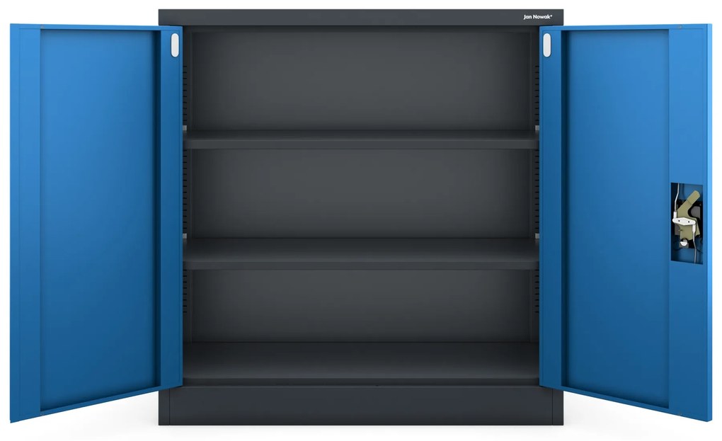 Szafka metalowa na klucz garażowa BEATA, 900 x 930 x 400 mm, antracytowo-niebieska