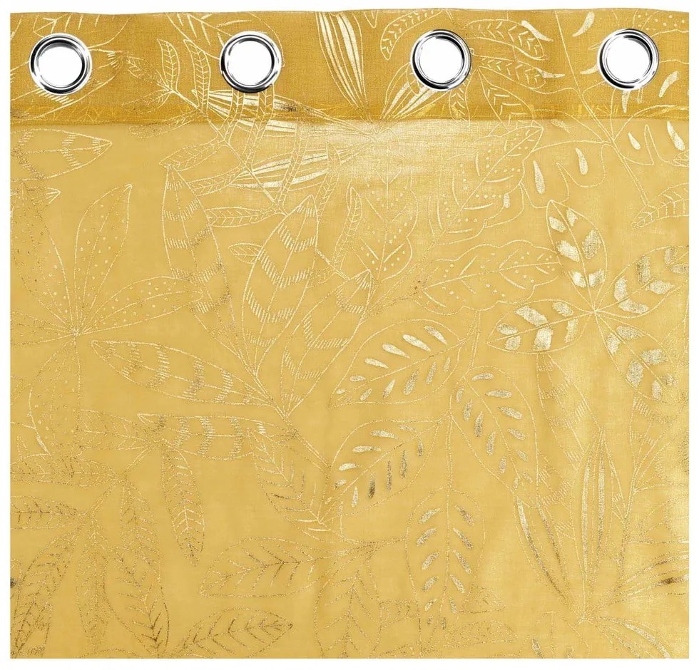 Żółta firanka z woalu 140x280 cm Belflor – douceur d'intérieur