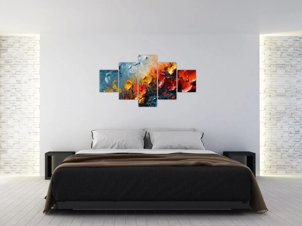 Obraz - Abstrakcyjny obraz kwiatów III. (125x70 cm)