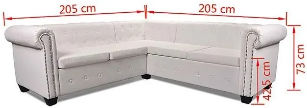 5-osobowy biały narożnik w stylu S2-K64